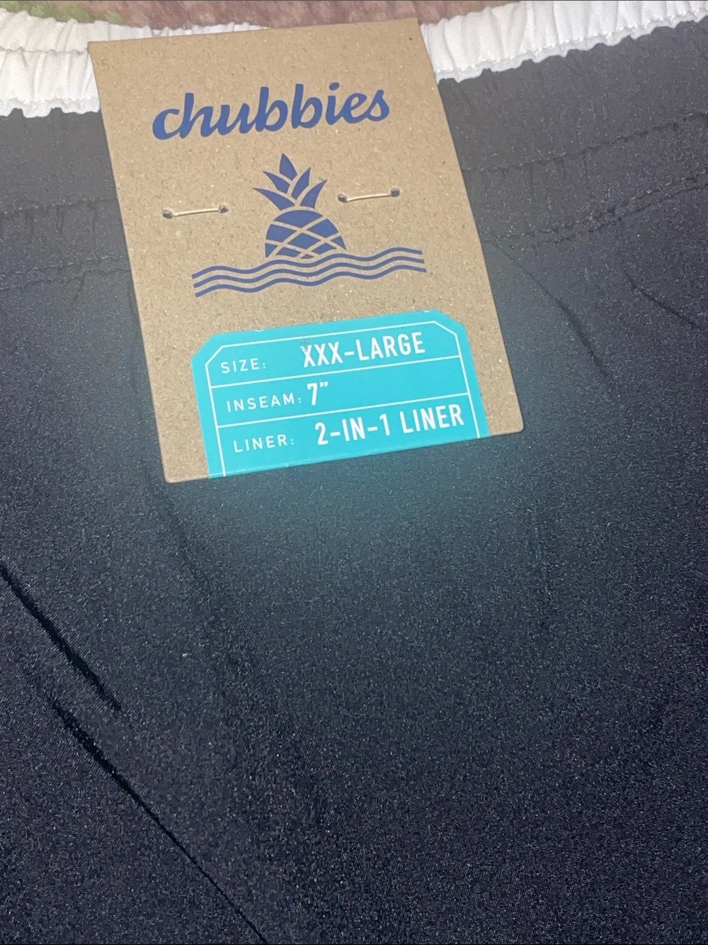 chubbies Black Men's Swim Trunks with White Drawstring - Picture 3 of 7